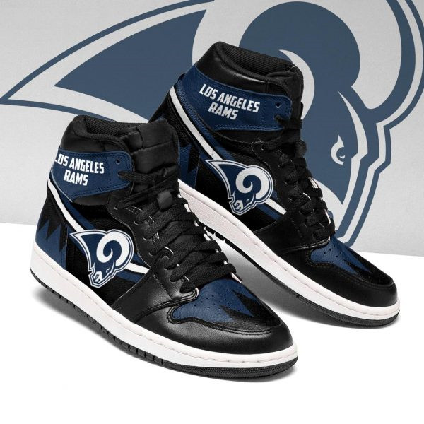 Men's Los Angeles Rams AJ High Top Leather Sneakers 003